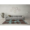 thumbnail image 3 of Ahgly Company Machine Washable Indoor Square Persian Turquoise Blue Bohemian Area Rugs, 8' Square, 3 of 4
