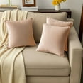 thumbnail image 3 of A1HC Set of 2 Luxurious Soft Velvet Throw Pillow Covers Only, 18"x18", Khaki, Decorative Cushion Covers with Hidden YKK Zipper for Sofa or Bed, 3 of 7