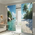 thumbnail image 5 of WNOOHIY Vacation Style Ocean Beach Scenery Light-filtering Window Curtains for Bedroom and Living Room, Set of 2 Panels, 5 of 8