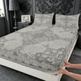 thumbnail image 2 of Erosebridal Gray Victorian Flower Bed Sheets,Gothic Damask Theme King Sheets For Adult 4-Piece, 2 of 6