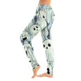 thumbnail image 3 of Hearthz Halloween Print Womens Pajamas Pants Ghost Pumpkin Bat Print Jogger Lounge Pants Elastic Waist Lounge Pants Women with Cuffed Ankles, 3 of 6