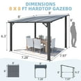 thumbnail image 3 of AECOJOY 8' x 8' Hardtop Gazebo Outdoor Aluminum Pergola ​For Garden, Patio, Backyard-​Gray, 3 of 10