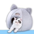 thumbnail image 4 of For Cats/small Dogs Sleeping Comfortable Cave Velvet Self-warming Hut With Removable Washable Bed Cushion - L, 4 of 5