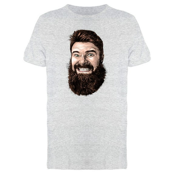 Male Face With Long Beard T-Shirt Men -Image by Shutterstock, Male 3X-Large