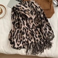 thumbnail image 3 of Jiibva Leopard Tassels Scarf Lady Oversized Long Soft Warm Wrap Shawl Windproof Winter Neck Warmer Animal Print Scarves for Women, 3 of 7