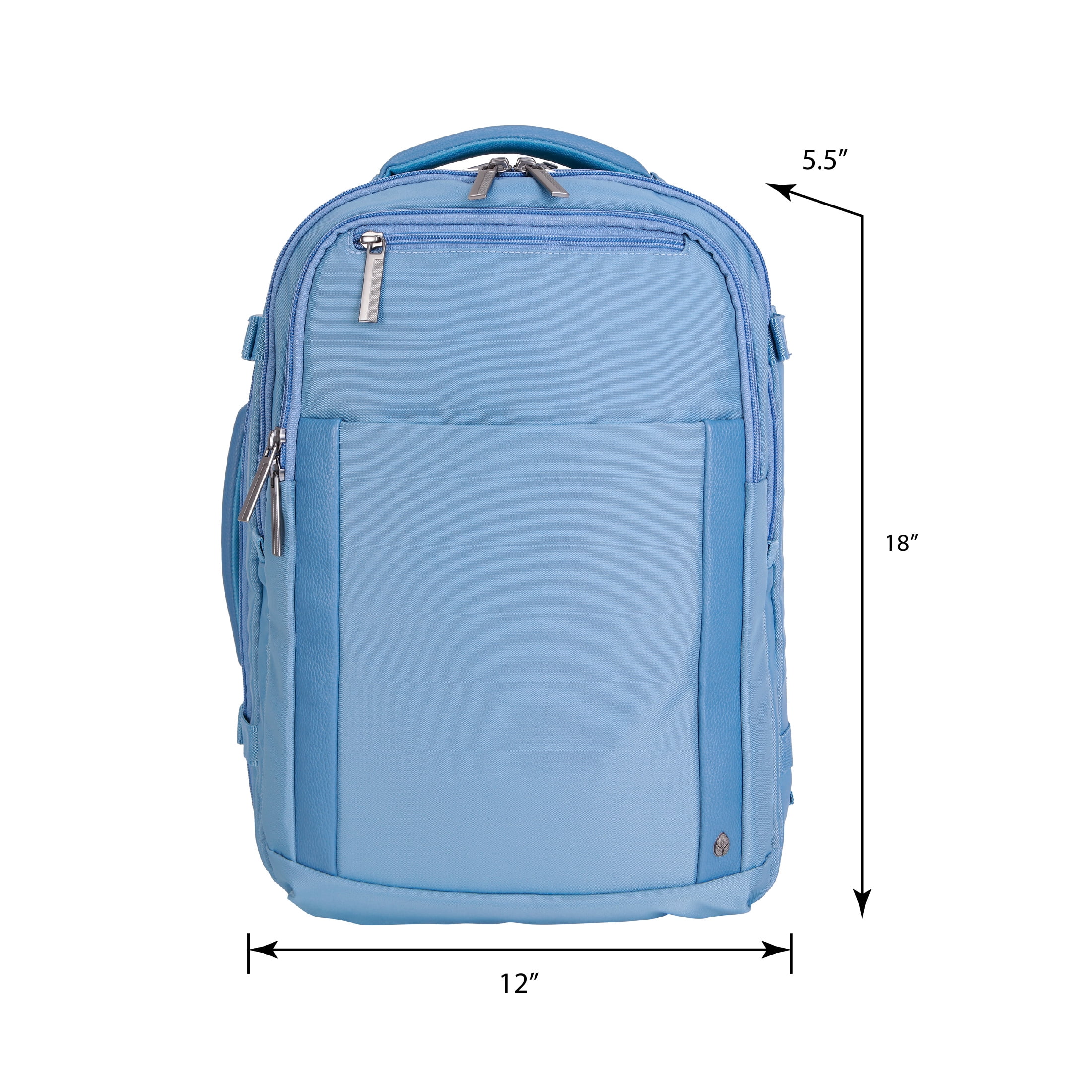 btL 18-inch Nylon Travel Backpack with 15-inch Laptop Sleeve, Blue Shadow