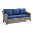 thumbnail image 2 of Unnifurnzi Outdoor Couch-All Weather Wicker Patio Couch High Back Outdoor Patio Couch for Porch Balcony Deck-Gray/Blue, 2 of 7