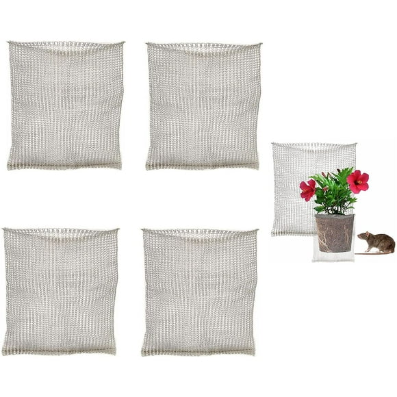 HUGFEGWE 4pcs Root Mesh Bag, Stainless Steel Guard Proof Durable Plant Protector for Plant Berries Vegetables Root Farm CJB91-60421