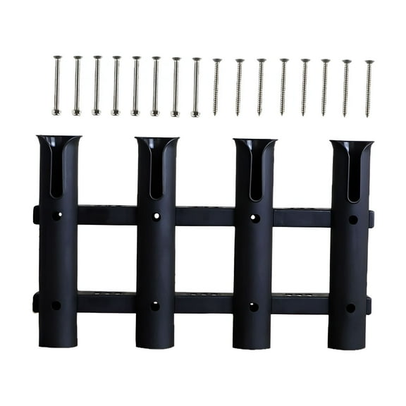 LAMIRO Nylon Fishing Rod Holder 4 Pole Bracket for Boat Yacht Garage Storage, Nylon Black