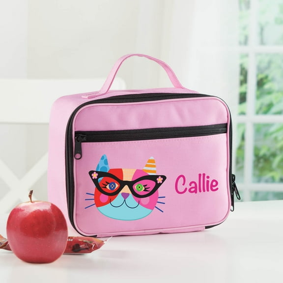 Hipster Cat Personalized Lunch Bag