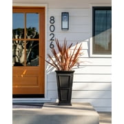 Veradek Brixton Tall 28 Plastic Planter 2-Pack Black