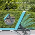 thumbnail image 6 of TOTAL Outdoor Aluminum Adjustable Chaise Lounge Chair with All-Weather Textilene, 5 Reclining Positions, Ultra-High Weight Capacity for Deck, Lawn, Backyard (1 Lake Blue Chair), 6 of 6