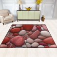 thumbnail image 3 of Stones Red Area Rugs Soft Non-Slip Floor Mats Large Nursery Carpets Doormat for Living Room Bedroom Hotel Decor 63"x48", 3 of 7