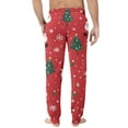 thumbnail image 4 of Dwelliawo Merry Christmas Men's Pajama Pants Loose Fit Funny Pajama with Pockets Christmas Sleepwear Lightweight Pant Snowflake Xmas Snowflake Prints Jogger Pants Watermelon Red XL, 4 of 5