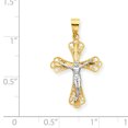 thumbnail image 2 of Pendentif Crucifix en Or Jaune Plaqué Rhodium & Rhodium, 2 of 2