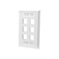 thumbnail image 1 of 6-Port Multimedia Keystone Wall Plate - White, 1 of 1