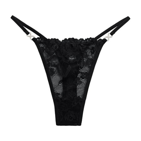 

Gubotare Women Panties Seamless Women Printed Sexy Underpants Comfort Low Rise Soft T Back G String Panties Black S