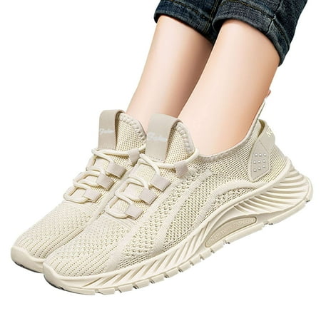 BadPiggies Womens Knit Sneakers Active Cushion Breathable Tennis Gym Workout Walking Shoes  Size 6-11