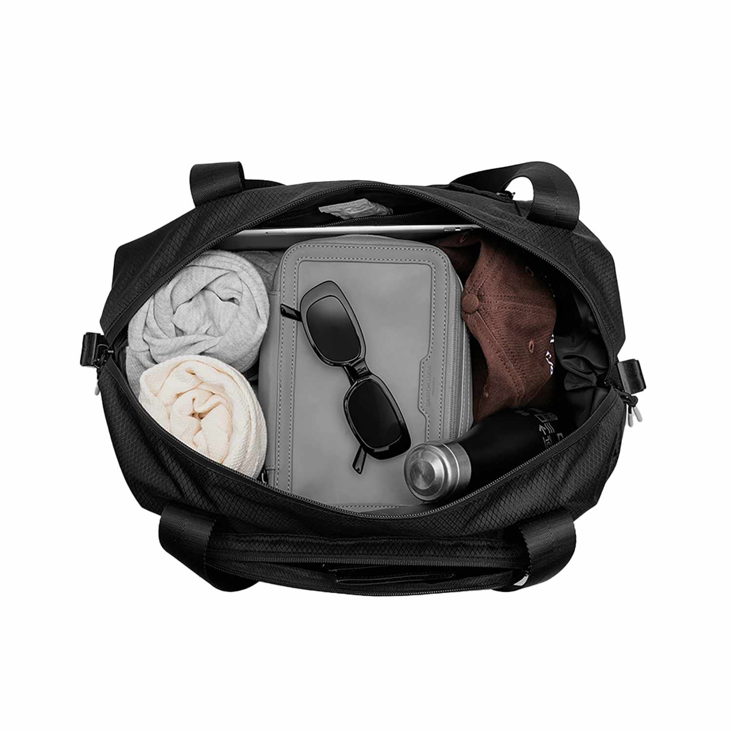 Gaston Luga Lightweight Packable Duffel Bag | Fold into a Pouch | Taupe