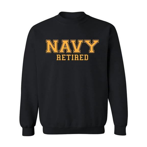 Navy Retired Gold logo Military Style Physical Training Crewneck Sweatshirt
