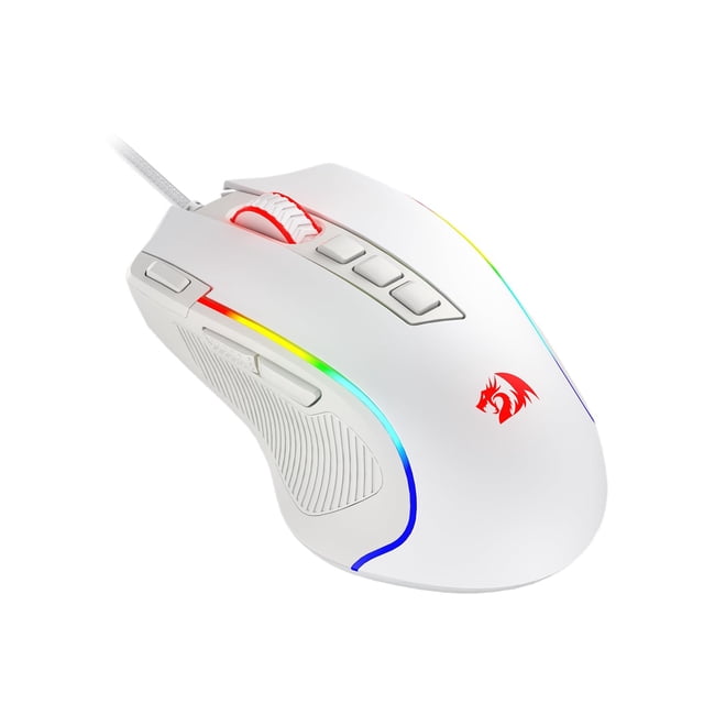 Ratón para juegos Redragon M612 Predator RGB 8000 DPI con cable blanco