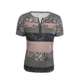 thumbnail image 2 of MORTTIC Women's Color Block Zipper T-Shirt, Casual Short Sleeve Summer Top, XXL, 2 of 4
