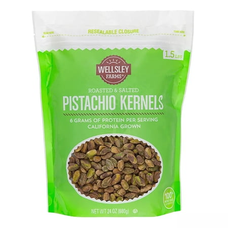 Wellsley Farms Roasted and Salted Pistachio Kernels  24 oz.