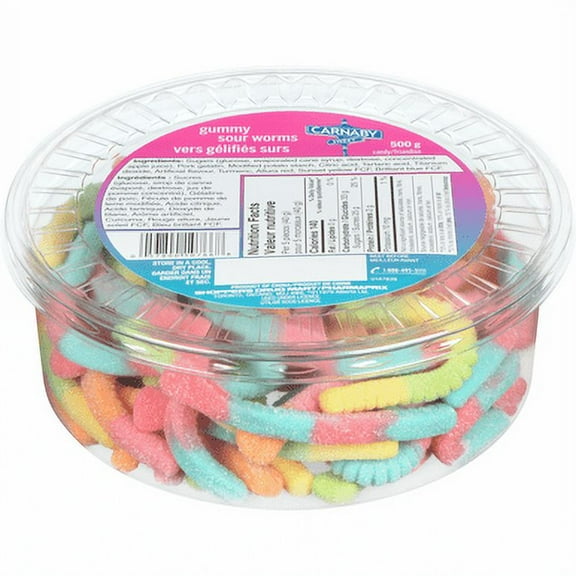 Carnaby Sweet Gummy Sour Worms, 500g/17.5 oz