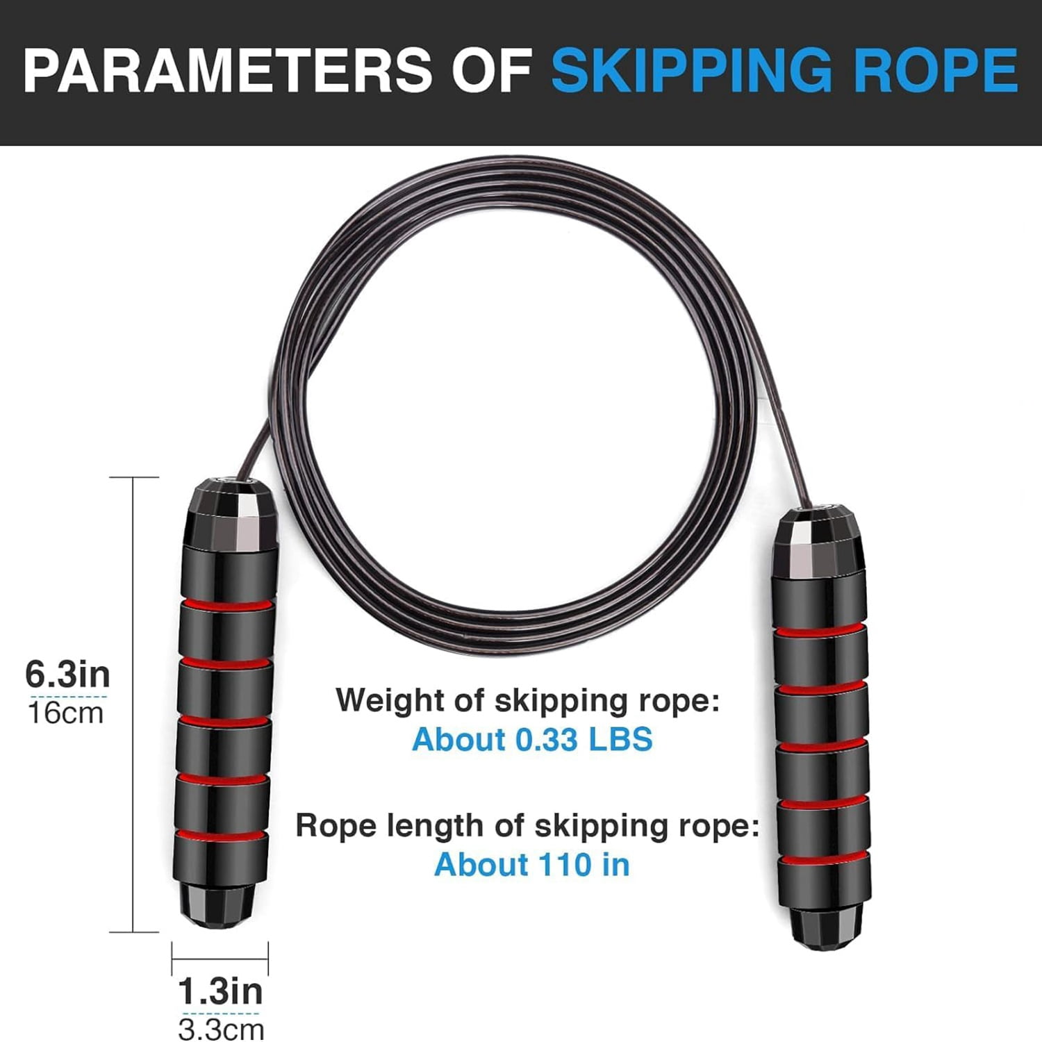 Adjustable Skipping Rope, Rapid Speed Jumping Rope for Cardio, Endurance Training