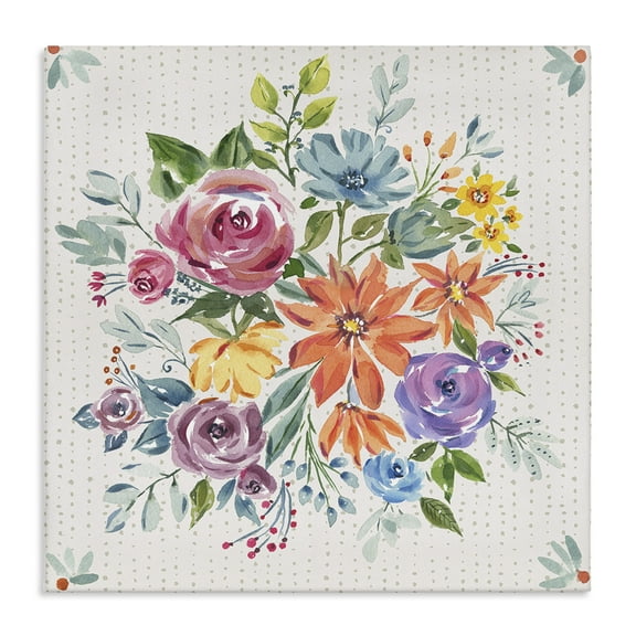 Stupell Industries Romantic Floral Motif Floral Painting Wrapped Canvas Canvas Art Print Wall Art, 17 x 17