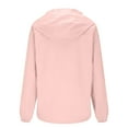 thumbnail image 7 of Lightweight Rain Jacket for Women with Hood Zipper Pockets Windproof Waterproof Thin Raincoat Plus Size Hiking Coat (L, Pink), 7 of 7