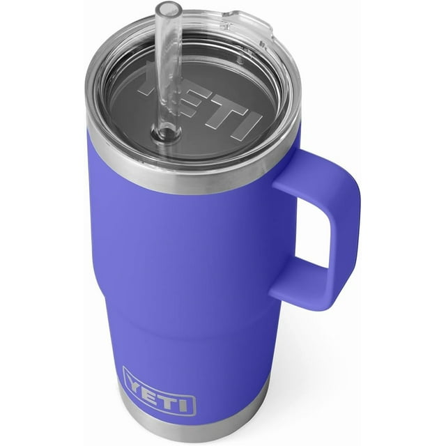 YETI Rambler Tasse en Paille 25 oz, Isolée sous Vide, Acier Inoxydable, Violet Ultramarin
