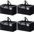 thumbnail image 1 of Bolsa de almacenamiento para ropa (1 unidad), bolsa de viaje, tela transpirable, gran capacidad, organizador plegable para dormitorio, armario, caravana (negro), 1 of 9