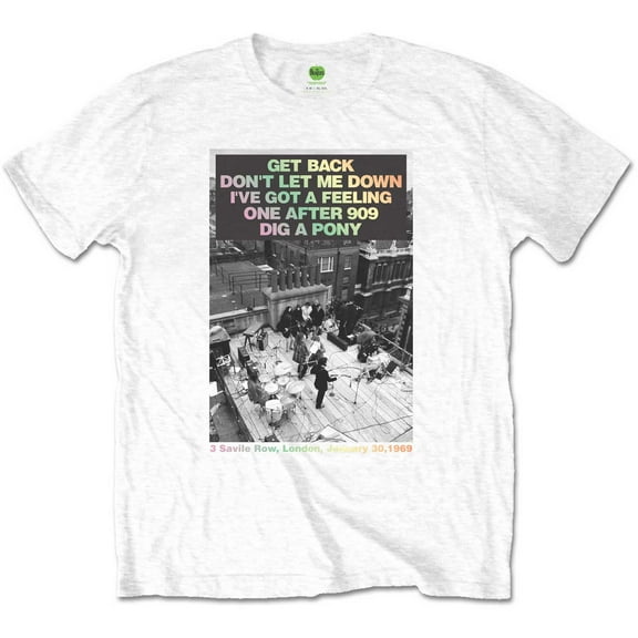 The Beatles Unisex T-Shirt Rooftop Songs Gradient (Small)