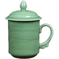 thumbnail image 1 of LIONKISS Convenient Travel Home Office Chinese Gongfu Loose Leaf Tea/Coffee Brewing System- Bone China Porcelain Tea Cup/Coffee Cup/Tea Mug/Coffee Mug Personal Teacup with Tea Cup Lid(Reseda), 1 of 4