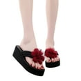 thumbnail image 2 of GERsome Women's Wedge Sandals Summer Beach Bohemia Flip Flops Flat Sandals Comfort Walking Shoes, 2 of 8