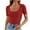 Red, variant on Fesfesfes Tops Women Solid Color Neck Short Sleeve T Shirt Short Sleeve Round Neck Blouse Lace Top 2XL(US:12)