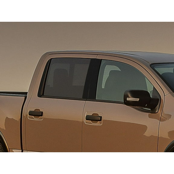 Rvinyl Pillar Post Window Trim Carbon Fiber 4D Black Fits Nissan Titan 2016-2023 Crew Cab