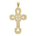 thumbnail image 4 of Diamond2Deal 14K Yellow Gold Beaded Cut-Out Cross with Swirled Design Pendant for Women (L- 1.5 in), 4 of 4