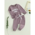 thumbnail image 3 of Toddler Baby Girl Clothes Daddys Girl Long Sleeve Pullover Sweatshirt Stretch Jogger Pants Infant Fall Winter Outfit, 3 of 7