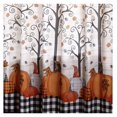 thumbnail image 2 of Plaid Pumpkin Bathroom Shower Curtain with Floral Autumn Accents Multi Color 72"W x 72"L (Pack of 1), 2 of 4