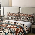 thumbnail image 4 of 100% Cotton Aztec Patterned Duvet Cover Aztec Aztec Stripes Bedding Set Queen Bohemian Geometric Comforter Cover For Cowboy Cowgirl Southwestern Exotic Ethnic Tribal Quilt Cover, Brown Teal, 4 of 6