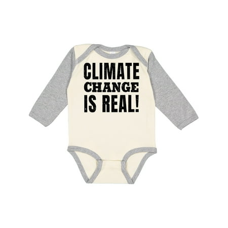 

Inktastic Climate Change is Real in Black Distressed Text Gift Baby Boy or Baby Girl Long Sleeve Bodysuit