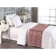 thumbnail image 2 of Nature Bed Runner, Autumn Themed Minimalist Leaf Print Art Botanical Forest Bloom Pattern, Decorative Accent Bedding Scarf for Hotels Homes & Guest Rooms, Twin, Plum Apricot and Beige, by Ambesonne, 2 of 3