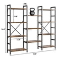 thumbnail image 3 of Amadwell 4 Tier Industrial Bookcase, Large Shelf Bookshelf, 11 Units Storage for Living Room, Brown, 3 of 9