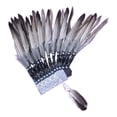 thumbnail image 2 of Sombrero indio con plumas, tocado versátil para hombres y mujeres, accesorio único para el rendimiento. Pluma gris, 2 of 9
