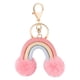 thumbnail image 1 of Llavero arcoíris tejido para mujer y niña, estilo bohemio, con cierre de langosta Rosa, 1 of 8