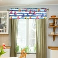 thumbnail image 3 of Yayeee Kitchen Valance Rod Pocket 54" x 18" Living Room Window Curtain, Blue Hand Drawn Sailboats, 3 of 6