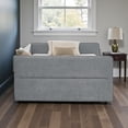 thumbnail image 3 of Tcbosik Queen Size Daybed with 2 Storage Drawers, Boucle Fabric Upholstered Sofa Bed for Bedroom, Living Room, Guest Room, No Box Spring Needed, Grey, 3 of 11