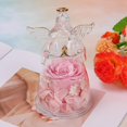 thumbnail image 4 of Rosa Flor Conservada Rosa Regalos Para Mujeres Regalos De Cumpleaños,Regalos De Mamá Para Ella,Regalos De Figuras De Ángel Rosa Iluminada En Figuras De Vidrio,Regalos De Mujer Pa, 4 of 5